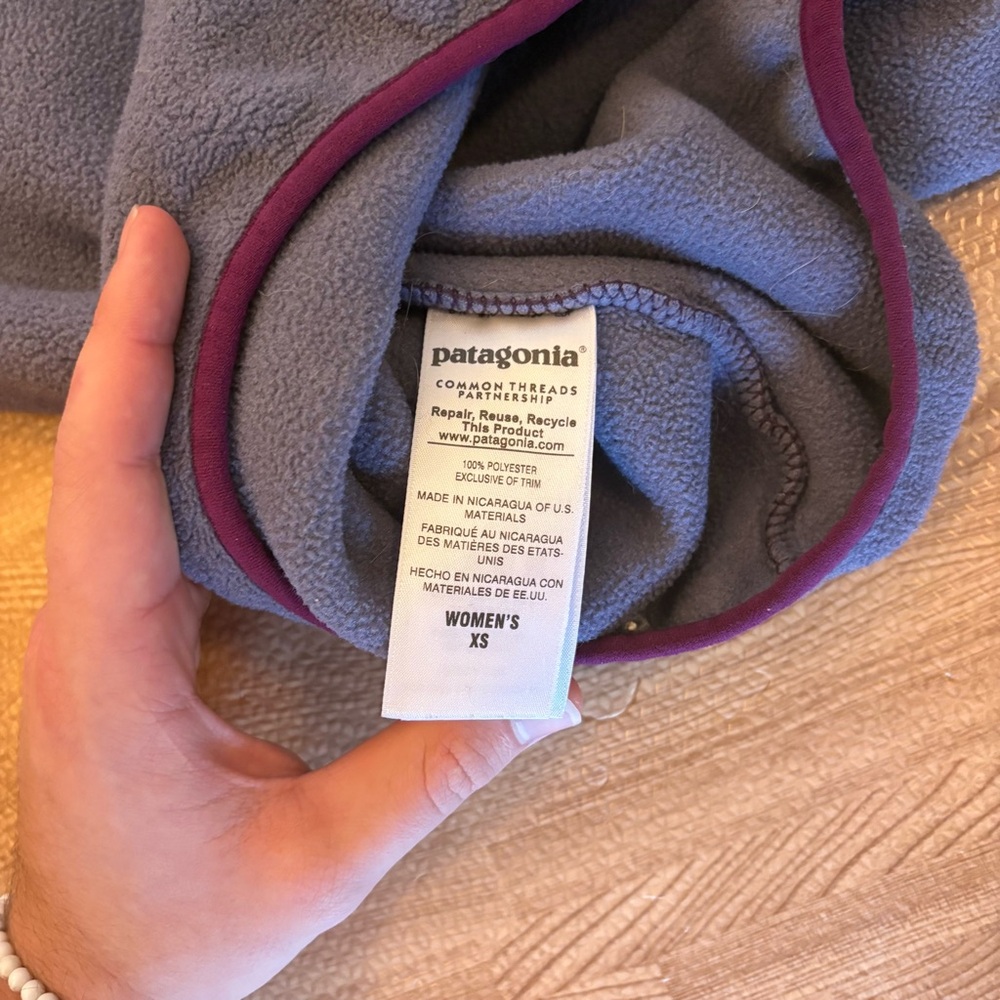 Patagonia Synchilla Snap-T Pullover Women's XS Purple Colorblock Fleece - Picture 13 of 14